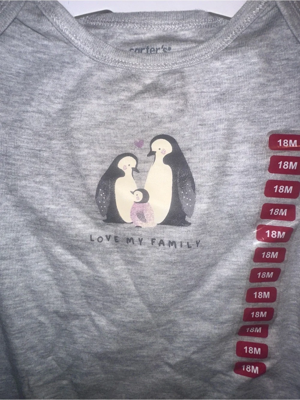 Carter's Baby Penguin 3 Piece Set - Gray & Plum